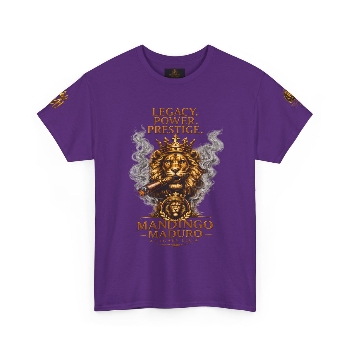 Lion Crest T-Shirt — "Legacy. Power. Prestige." Mandingo Maduro Graphic Tee