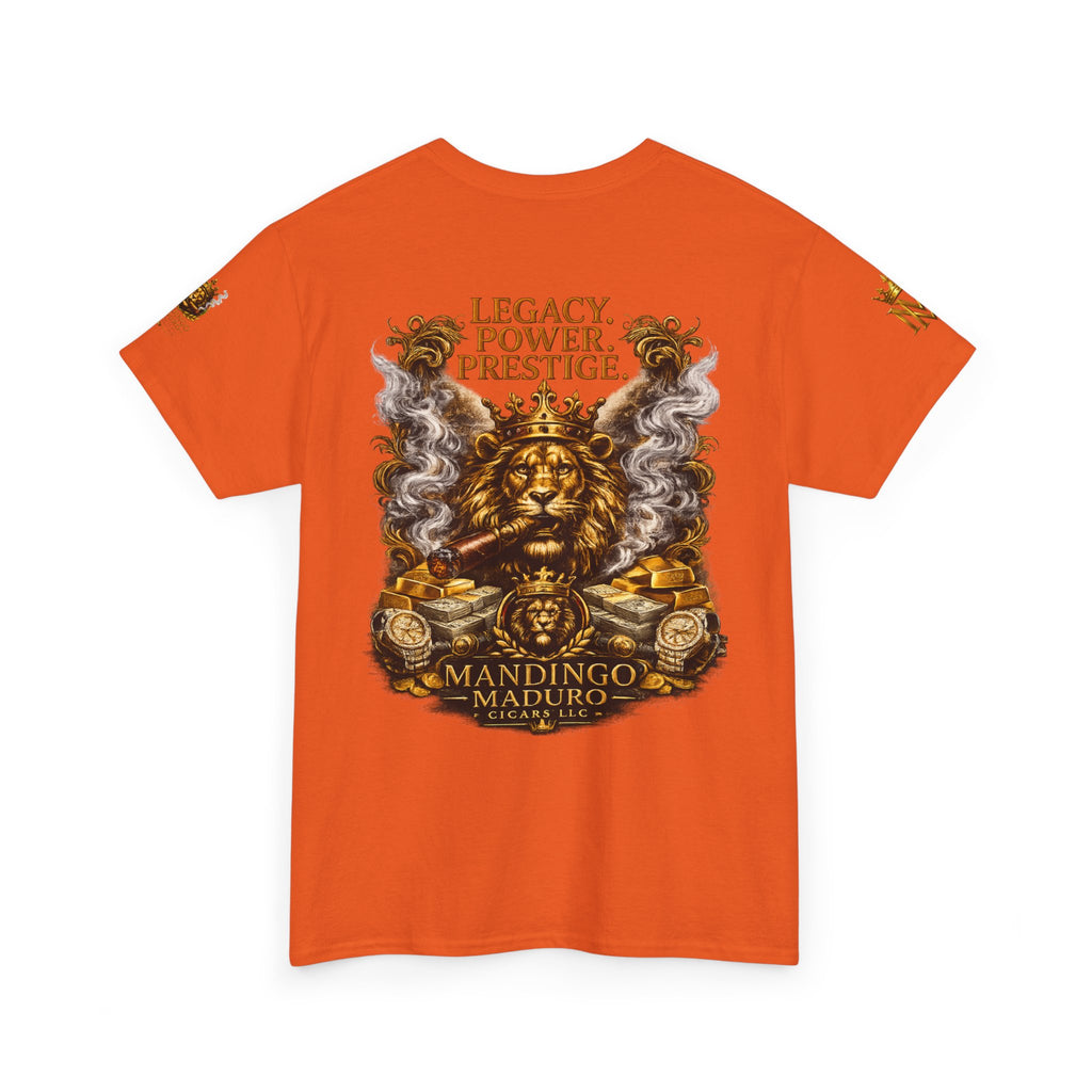 Lion Crest T-Shirt — "Legacy. Power. Prestige." Mandingo Maduro Graphic Tee