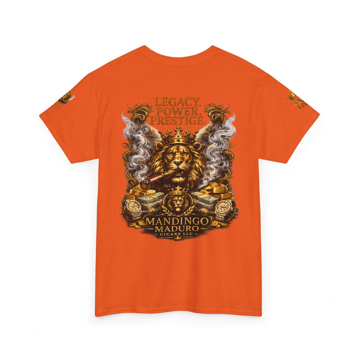 Lion Crest T-Shirt — "Legacy. Power. Prestige." Mandingo Maduro Graphic Tee