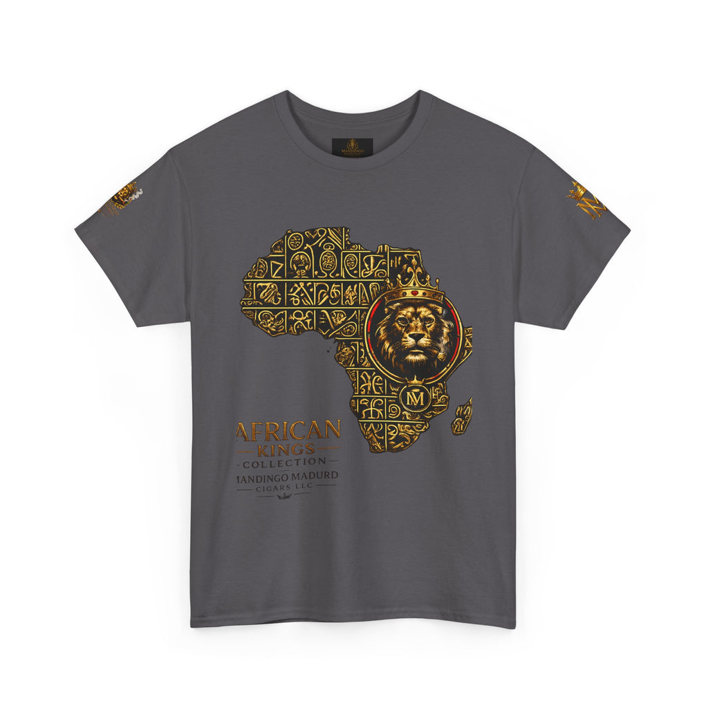 African Kings Lion Map T-Shirt — Afrocentric Royalty Graphic Tee