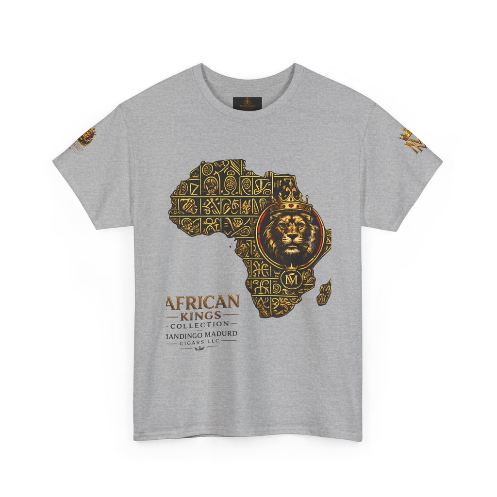 African Kings Lion Map T-Shirt — Afrocentric Royalty Graphic Tee