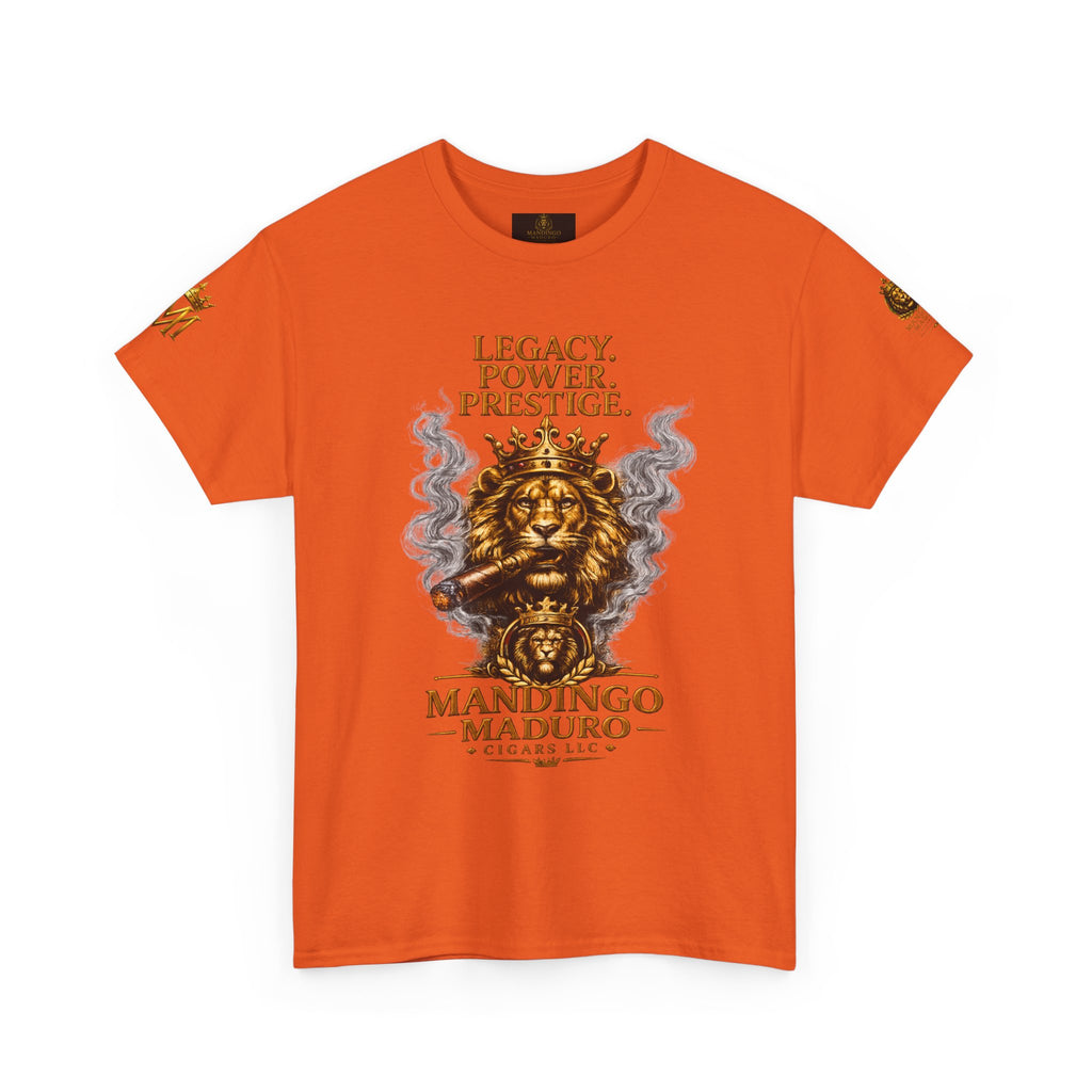 Lion Crest T-Shirt — "Legacy. Power. Prestige." Mandingo Maduro Graphic Tee