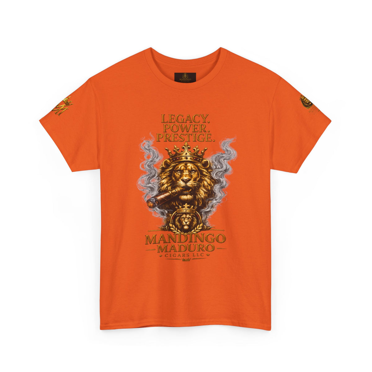 Lion Crest T-Shirt — "Legacy. Power. Prestige." Mandingo Maduro Graphic Tee