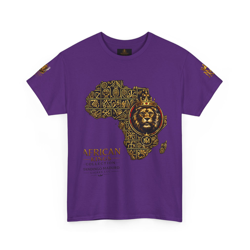 African Kings Lion Map T-Shirt — Afrocentric Royalty Graphic Tee