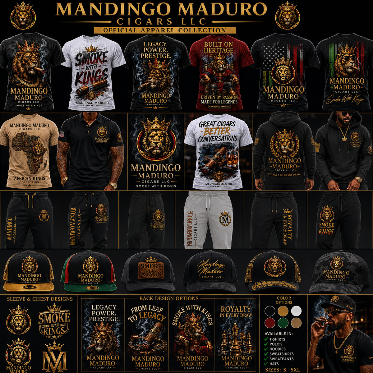Mandingo Maduro Royalty In Every Draw black sweatpants