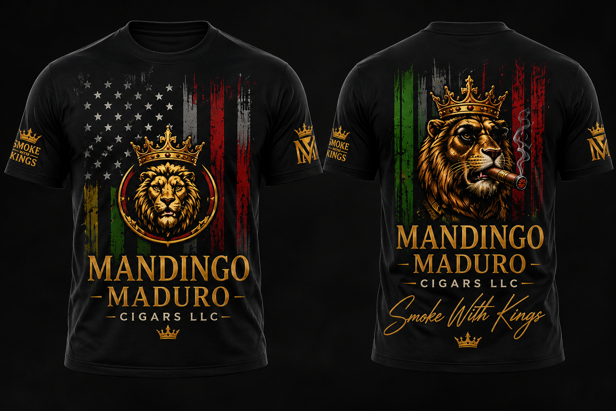 American Flag Black Tee - Front and Back - Smoke With Kings