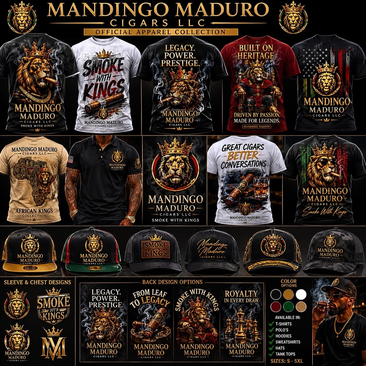 Mandingo Maduro Smoke With Kings black t-shirt