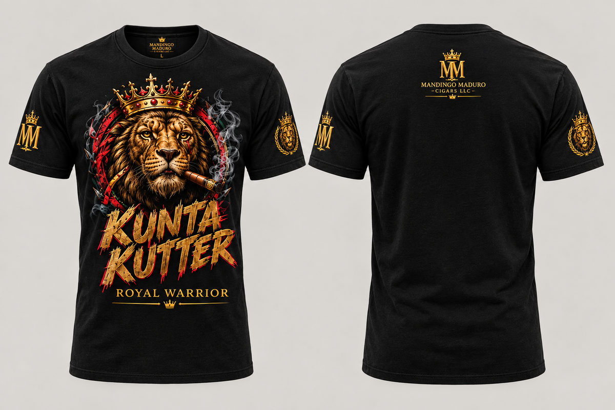 Kunta Kutter T-shirt front-and-back mockup preview